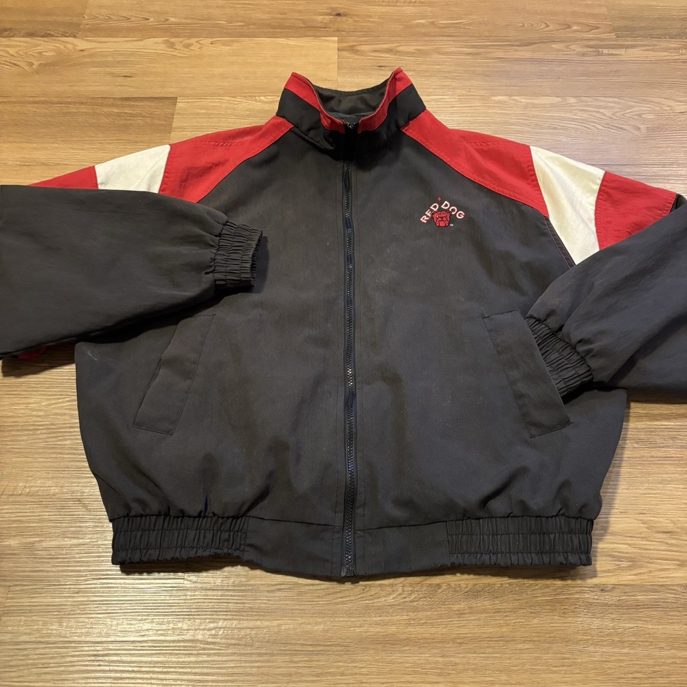 Vintage 90s Red Dog Beer Jacket XL Windbreaker Colorblock Streetwear Made In USA